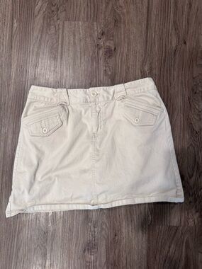 Allison Brittney Beige Stretch Cotton Skirt